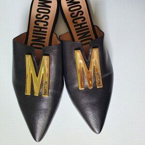 Moschino Couture! Leather Logo Mules EU 40.